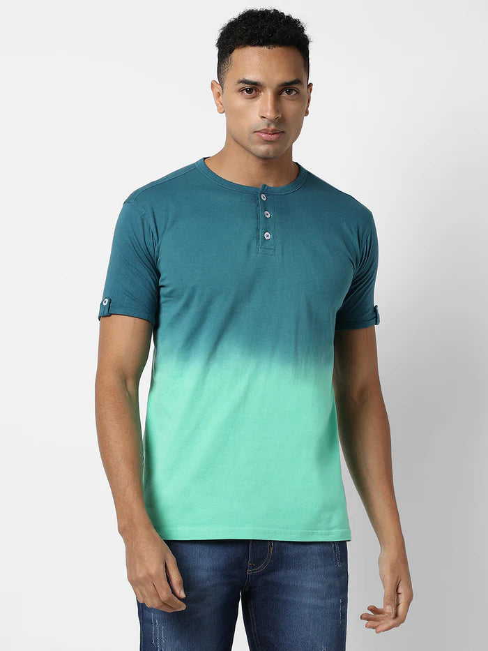 SUNKISSED OMBRE HENLEY T-SHIRT