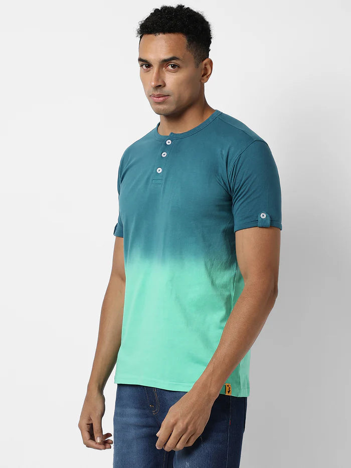 SUNKISSED OMBRE HENLEY T-SHIRT